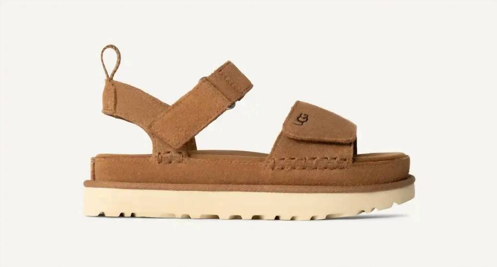 NEW UGG women's goldenstar touch-strap sandals in chestnut